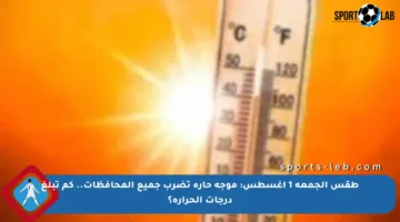 طقس الجمعة 1 أغسطس: موجة حارة تضرب جميع المحافظات.. كم تبلغ درجات الحرارة؟